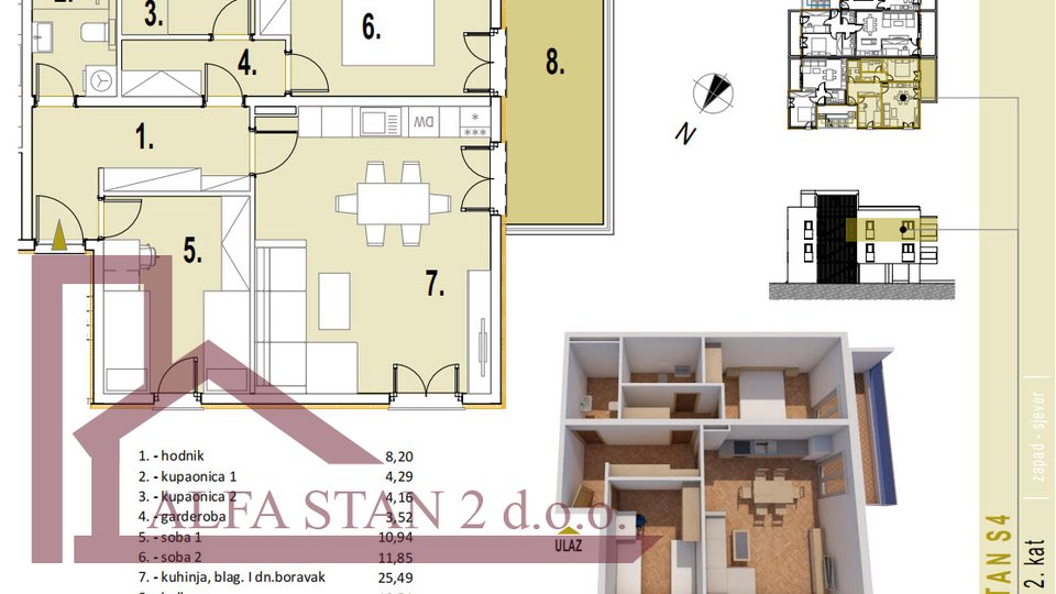 Appartamento, 103 m2, Vendita, Podstrana - Strožanac