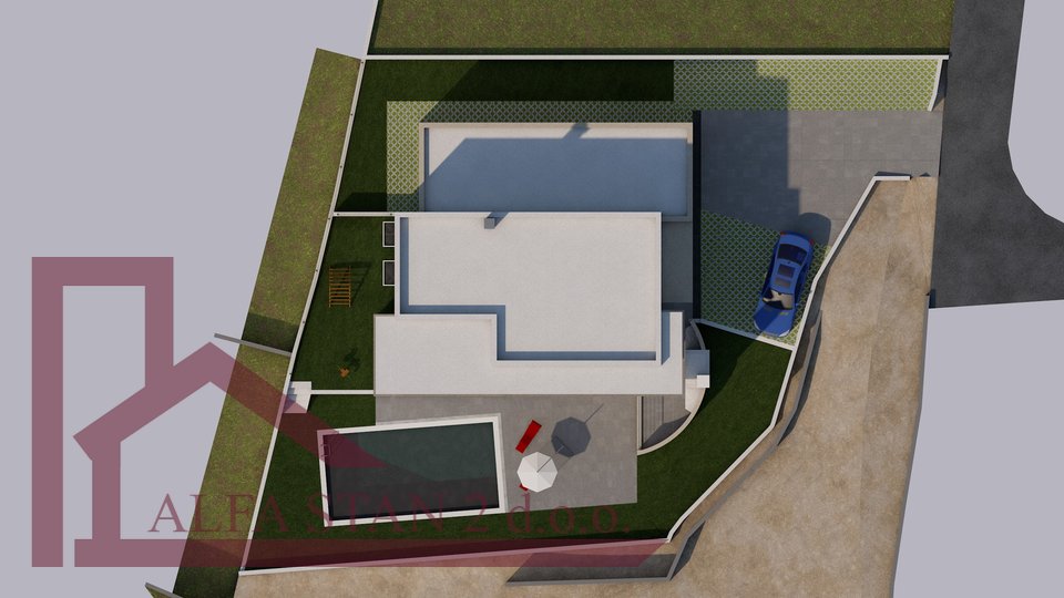 Sale: Construction land in Kaštel stari + villa project with swimming pool