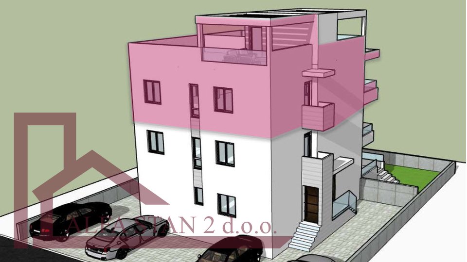 Okrug Gornji - three-room apartment - new building