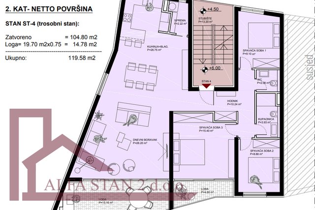 Stan, 143 m2, Prodaja, Podstrana